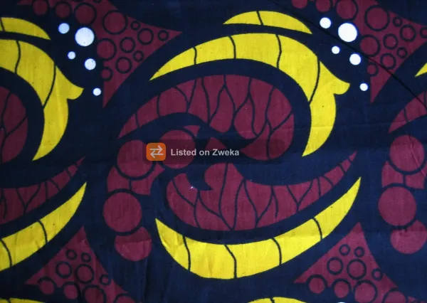 Ankara wax print fabric, about 6 yards