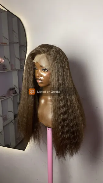 BROWN KINKY STRAIGHT FUTURA wig 🤎