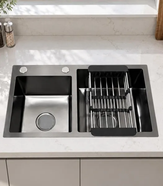 Kitchen sink with basket